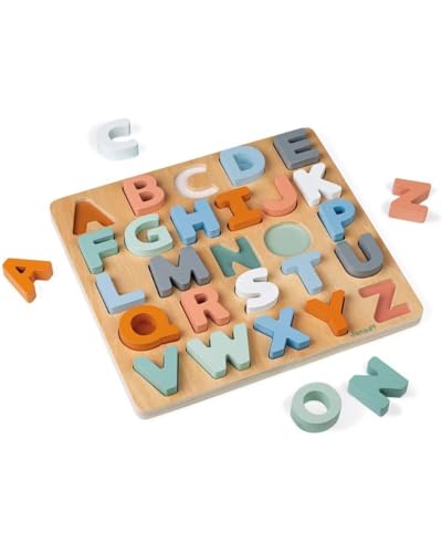 Janod Alphabet-Puzzle aus Holz Sweet Cocoon – 26 Teile