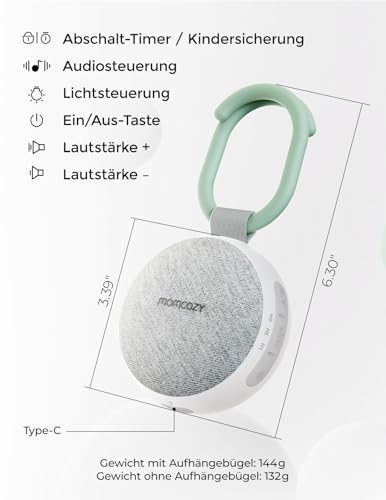 momcozy Weisses-Rauschen-Maschine WN06 – Grau