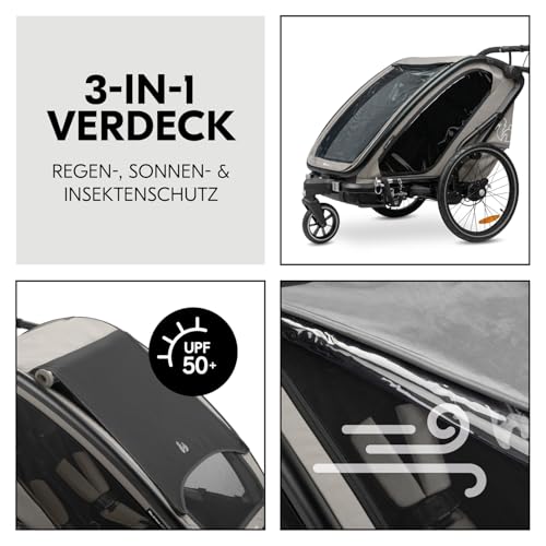 Hauck Fahrradanhänger Bike N Walk Duo 3-in-1 – Light Grey