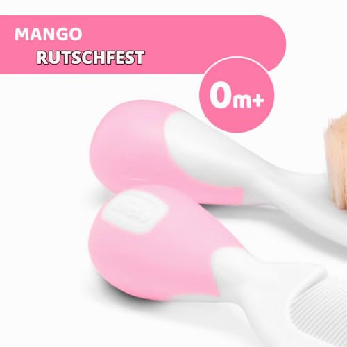 Chicco Baby-Haarbürste und Kamm-Set – Naturborsten, Rosa