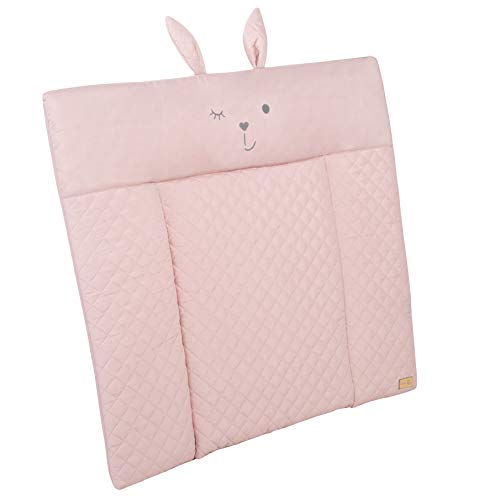 roba Wickelauflage roba Style Hasenmotiv – 85 × 75 cm, Rosa/Mauve