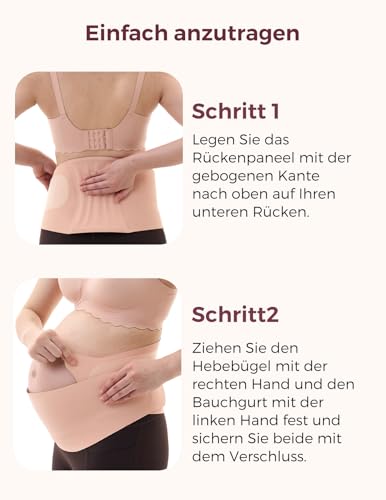 momcozy Schwangerschafts-Bauchband atmungsaktiv – Rosa, M