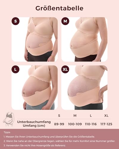 momcozy Schwangerschafts-Bauchband atmungsaktiv – Rosa, M