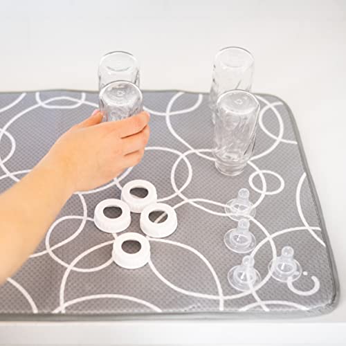 Ubbi Mikrofaser-Abtropfunterlage – Grau, 2er-Set