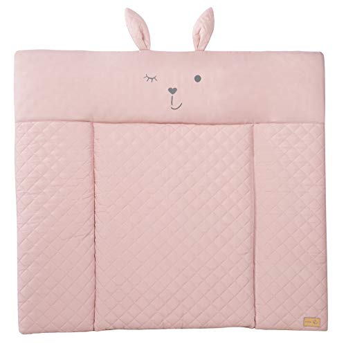 roba Wickelauflage roba Style Hasenmotiv – 85 × 75 cm, Rosa/Mauve