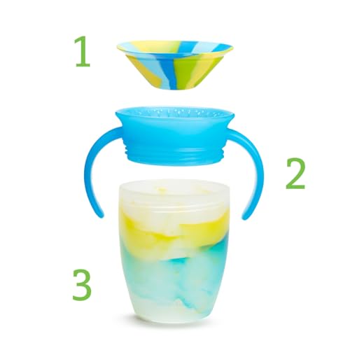 Munchkin Miracle 360 Trinklernbecher – 2er-Pack, 296 ml, Blau/Gelb