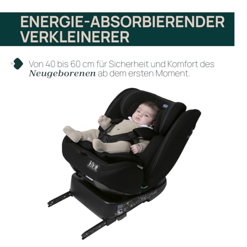 Chicco Kindersitz Unico Evo I-Size – ISOFIX 360° drehbar, Grau