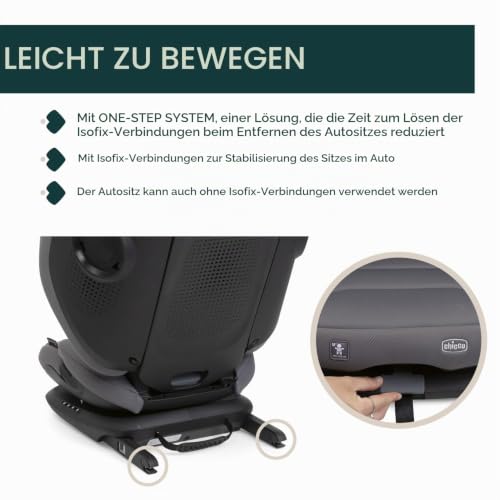 Chicco Fold&Go S Kindersitz i-Size faltbar 100–150 cm – GLAM GREY