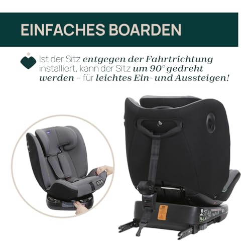 Chicco Kindersitz Unico Evo I-Size – ISOFIX 360° drehbar, Grau