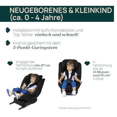 Chicco Kindersitz Unico Evo I-Size – ISOFIX 360° drehbar, Grau