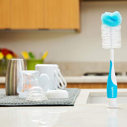 Munchkin 2-in-1 Flaschenbürsten-Set – Blau, 2 Stück