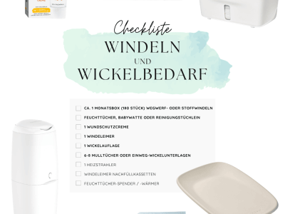 Baby-Erstausstattung zum Wickeln Checkliste Windeln
