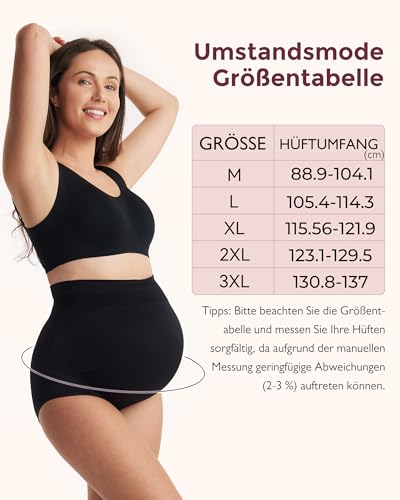 momcozy Hochtaillierte Umstandsunterwäsche PU003 – XL, 3er-Pack