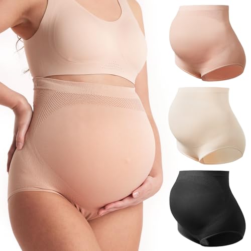 momcozy Hochtaillierte Umstandsunterwäsche PU003 – XL, 3er-Pack