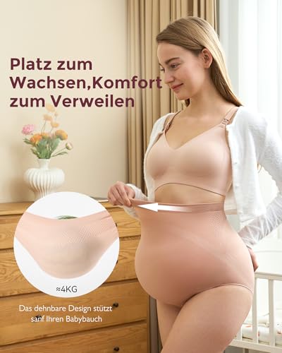 momcozy Hochtaillierte Umstandsunterwäsche PU003 – XL, 3er-Pack