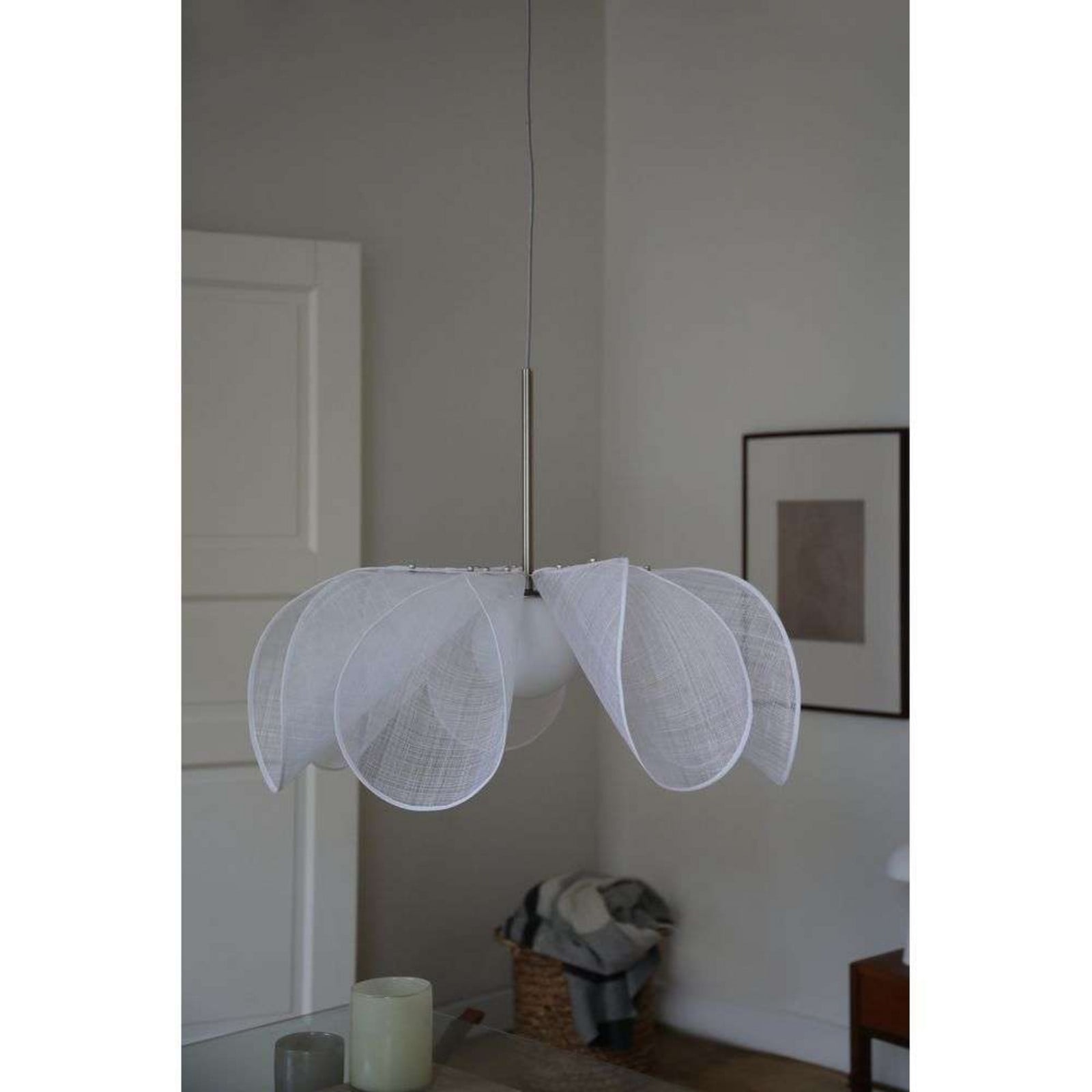 Markslöjd Styrka Pendelleuchte Ø 75 cm – Satin Nickel/Weiss