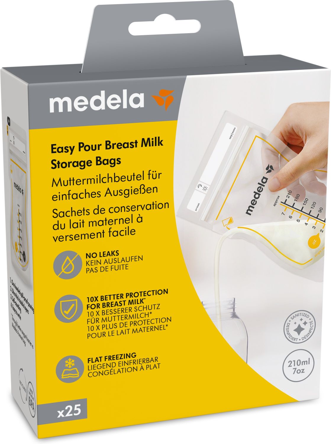 Medela Easy Pour Muttermilchbeutel – 180 ml, 25 Stück