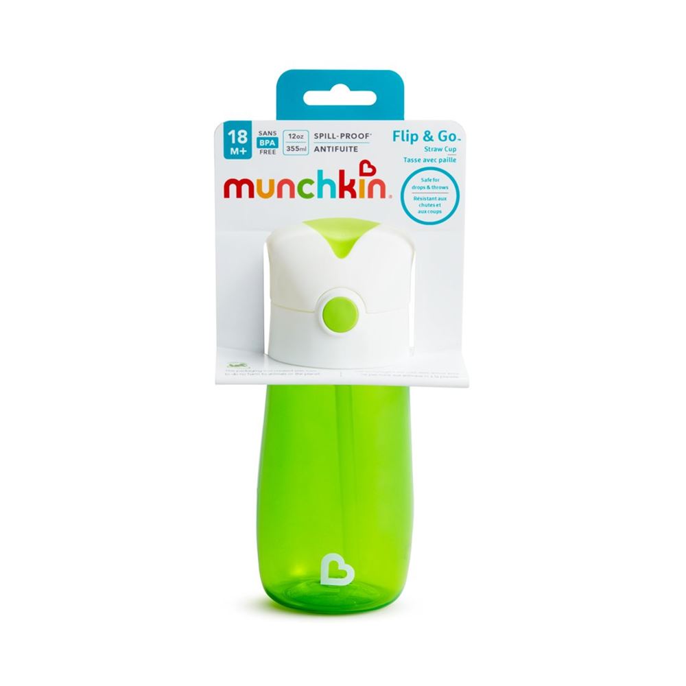 Munchkin Flip & Go Trinkhalmflasche 355ml – Bunt