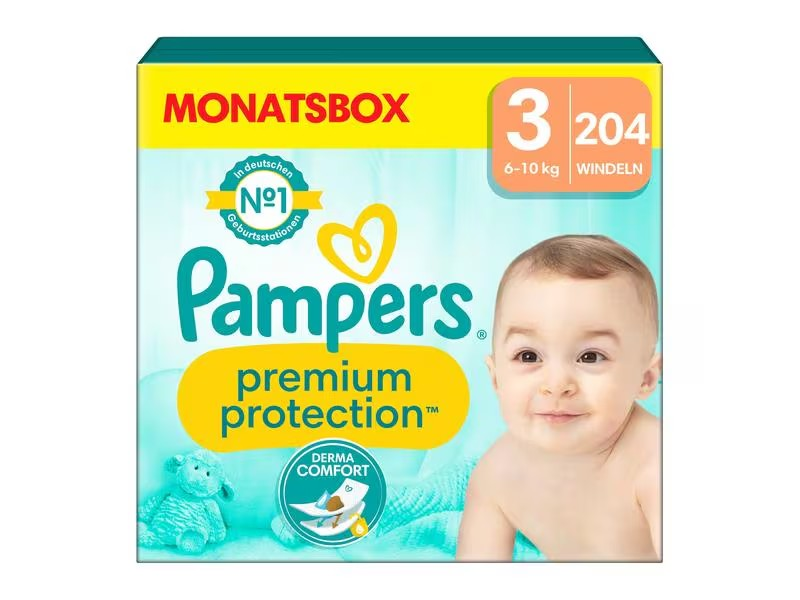 Pampers Premium Protection Windeln Midi – 204 Stück