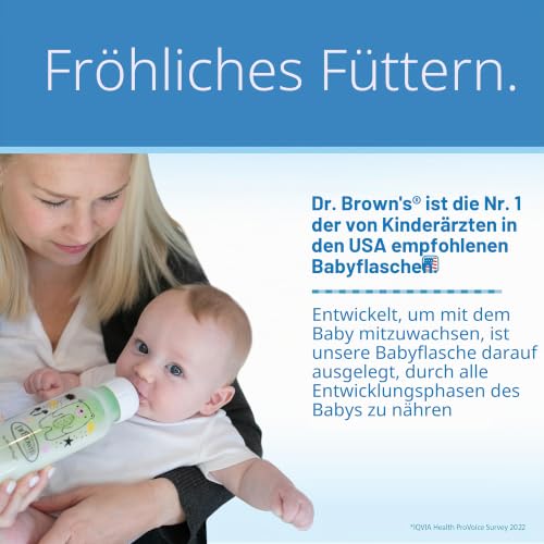 Dr. Brown’s BPA-freie Anti-Kolik-Babyflasche, 250 ml – Rosa
