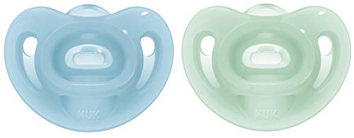 NUK Sensitive Silikon-Schnuller – Blau & Grün, 2er-Pack