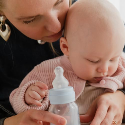 BIBS Silikon-Babyflasche 150 ml – Baby Blau