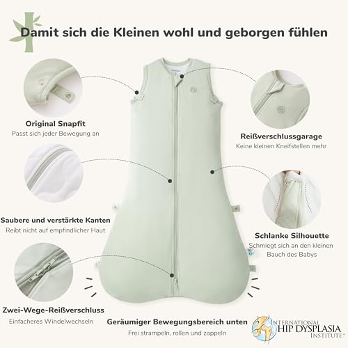 momcozy Babyschlafsack 1,5 TOG – Grün, 50–69 cm