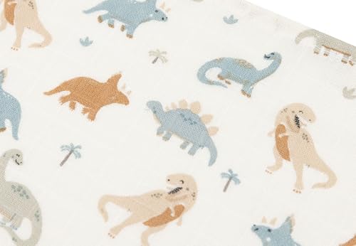 Jollein Musselin-Spucktücher aus Baumwolle, 3er-Pack 70 × 70 cm – Roarsome