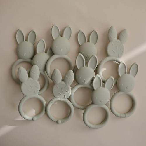 Mushie Silikon-Beissring Hase – Grün