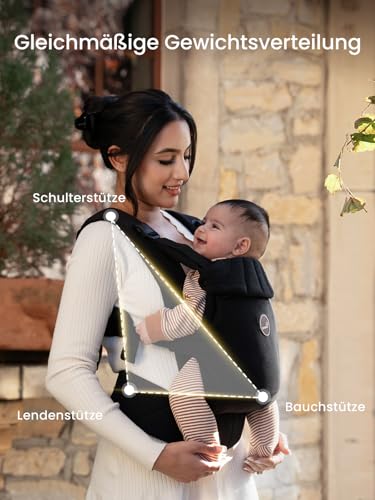 Grownsy ergonomische Babytrage – Schwarz