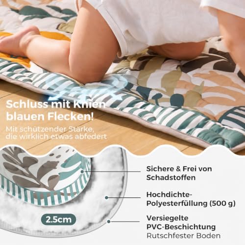 momcozy faltbare Spielmatte 127 × 127 cm – Grün Wald