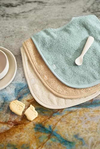 Jollein Sabberlätzchen Frottee-Baumwolle 3er-Set – Sea Green/Nougat/Biscuit