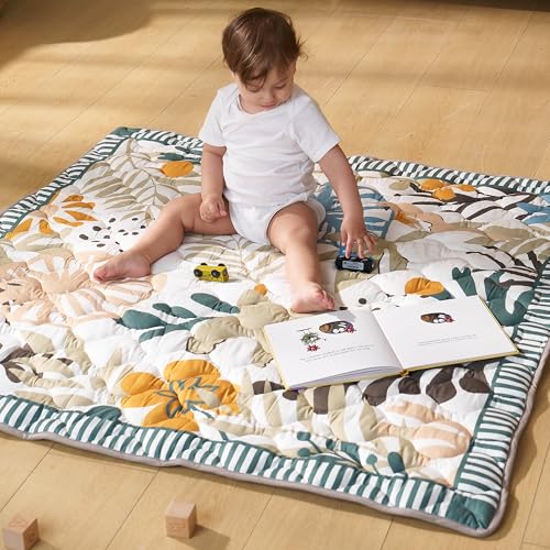 momcozy faltbare Spielmatte 127 × 127 cm – Grün Wald