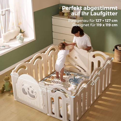momcozy faltbare Spielmatte 127 × 127 cm – Grün Wald