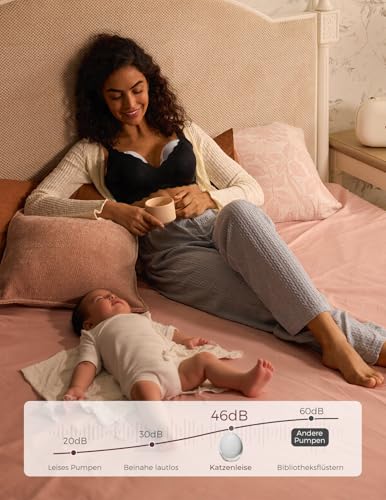 momcozy Mobile Flow Handfreie elektrische Milchpumpe – Rot, 17–24 mm