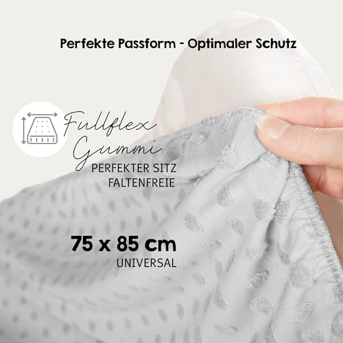 roba organic Spannbezug für Wickelauflagen, Silbergrau