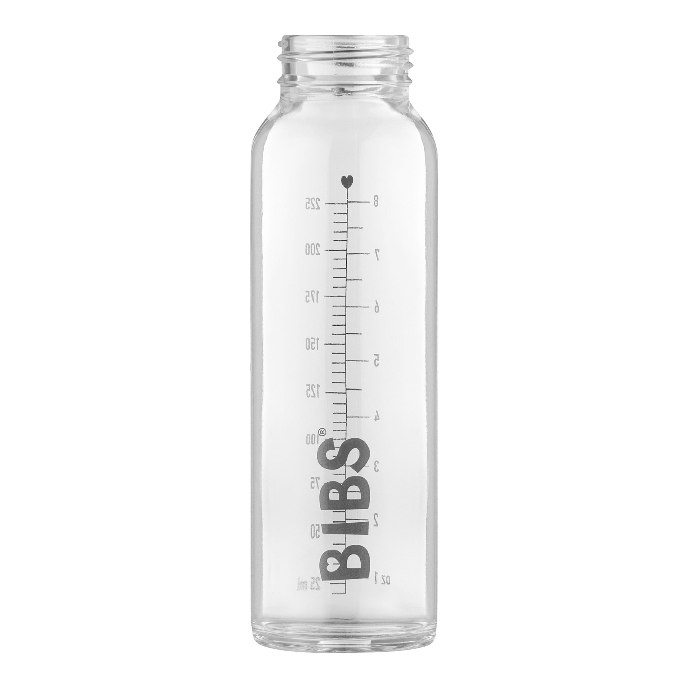 BIBS Babyflasche aus Borosilikatglas mit Anti-Kolik-Ventil – 225 ml