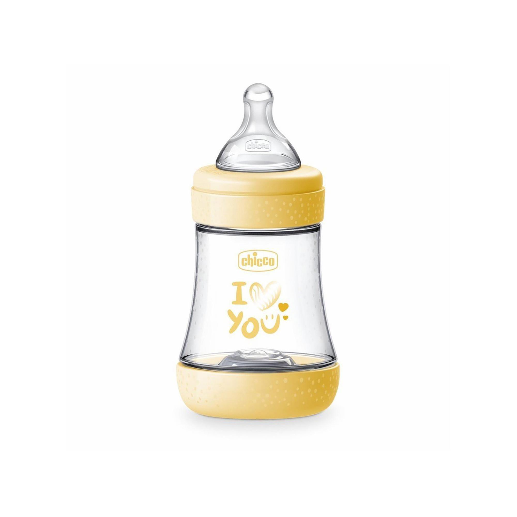 Chicco Silikon-Babyflasche intui-flow™ Anti-Kolik – 150 ml, Gelb