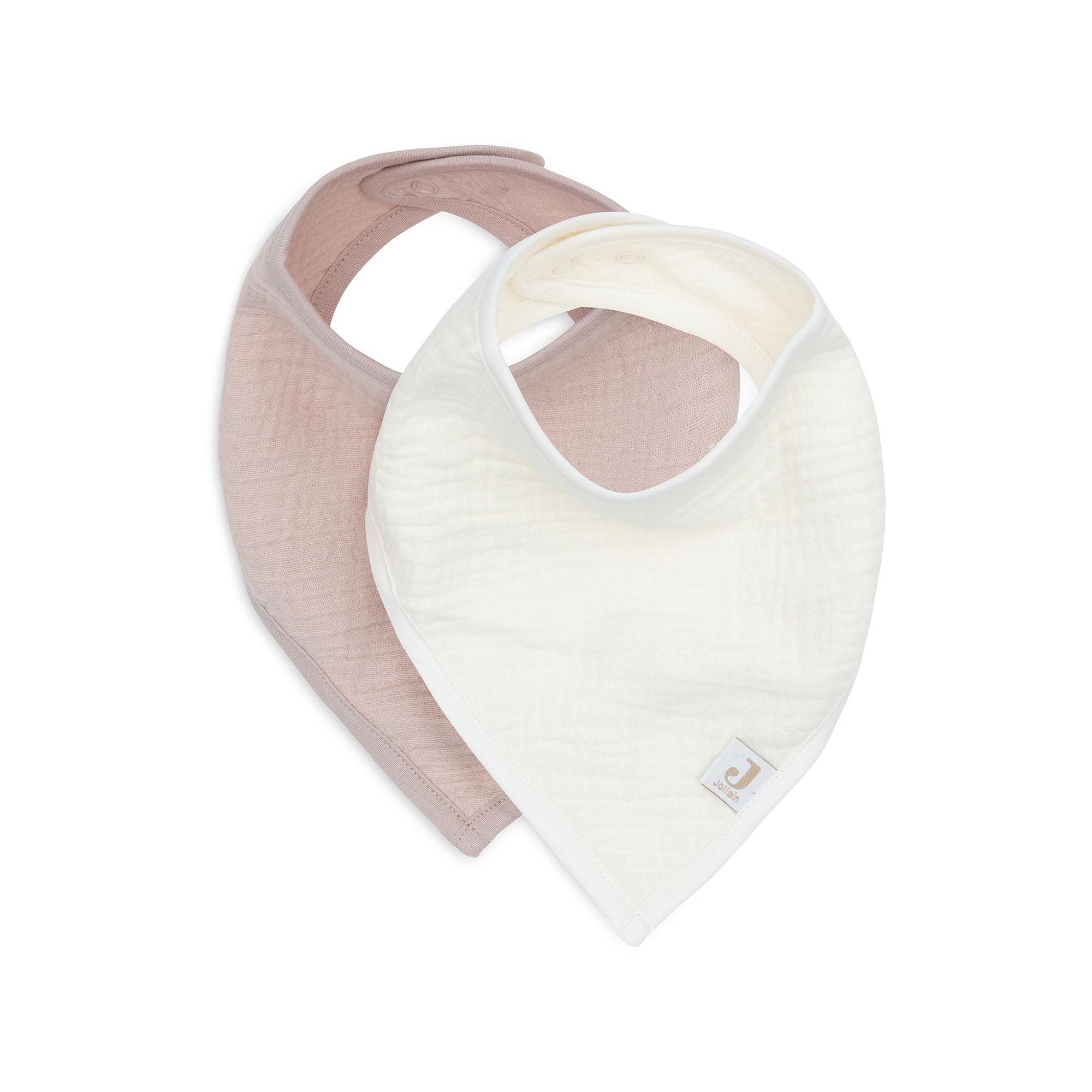 Jollein Bandana-Lätzchen aus Baumwollmull – Rosa, 2er-Pack