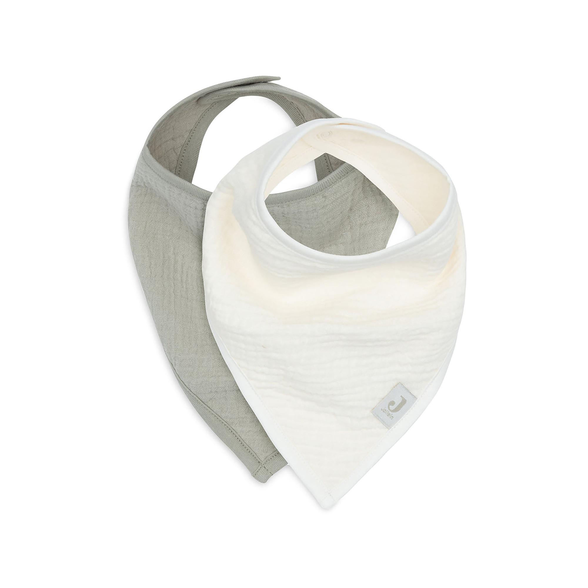 Jollein Bandana-Lätzchen Baumwollmull – Grün, 2er-Pack